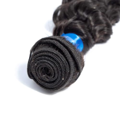 Human Hair Bundles Brazilian Hair Deep Wave One Bundles 28 Inch Unprocessed Virgin Human Hair Extensions Deep Curly Hair Weaves Bundles Natural Black Color for Black Woman (28'', Deep Wave Bundles)