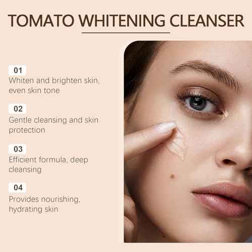 Tomato Facial Cleansing Milk - Gentle Deep Cleansing, Oil Control, Pore Refining & Skin Brightening Face Wash For All Skin Types(3PCS)