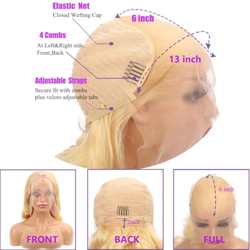 20 Inch 13¡¿6 613 lace front wigs human hair 200% density straight blonde wig human hair pre plucked With Baby Hair