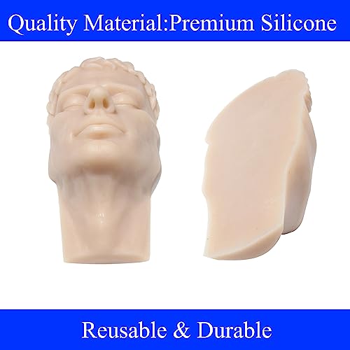 JUYO VONSAN Injection Training Mannequin Face Silicone Head Facial Injection Face Nose Model £¨Not TPE£© for Piercing Tattoo Practice Medical Student (Woman Head)