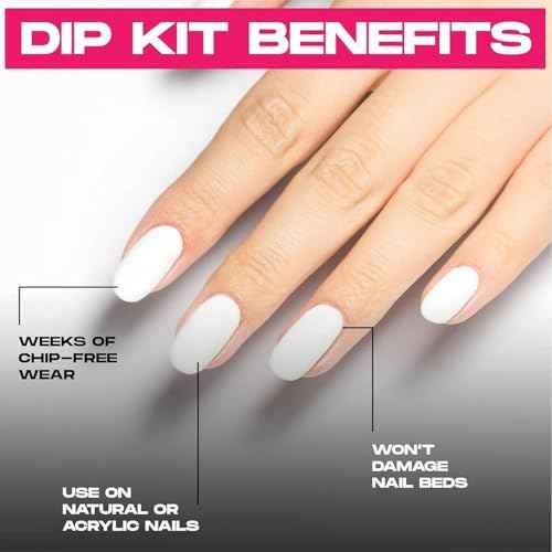 Nailboo Dip Powder Nail Kit Bundle ? Includes 3 Dip Powders Velvet Lust, Date Night, Sunday Brunch, Dip Liquids, Build Powder, File & Buffer Set, Long Lasting, No UV Needed