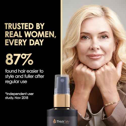 ThickTails Instant Hair Thickening Spray for Women & Men | Boosts Volume, Fuller-Looking Hair in Seconds | Sulphate-Free, Caffeine & Keratin Infused Pre-Styler | Lightweight, No Residue, 3.4 fl.oz