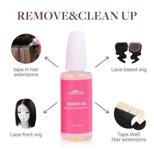 GOO GOO Tape in Extension Remover, Wig Glue Remover, Tape in Hair Extensions Adhesive Remover, Removes Hair Glue, Wig Tape, Double Sided Extension Tape, Fast Acting Hair Extensions Remover 30ml