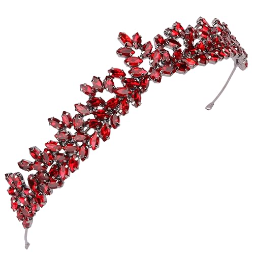 Women's Tiara, Crown for Henna Wedding Party | Glitter Hair Accessories for Bridal Birthday Pageant Prom Halloween Costume Christmas Party, Princess Crowns | Dream Design - Burgundy