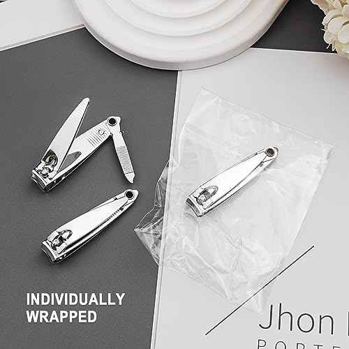 200 Pack Stainless Steel Nail Clippers Bulk, Bulk Nail Clippers with File for Homeless Individually Wrapped, for Homeless,Shelter, Air Bnb, Hotel (200 PCS)