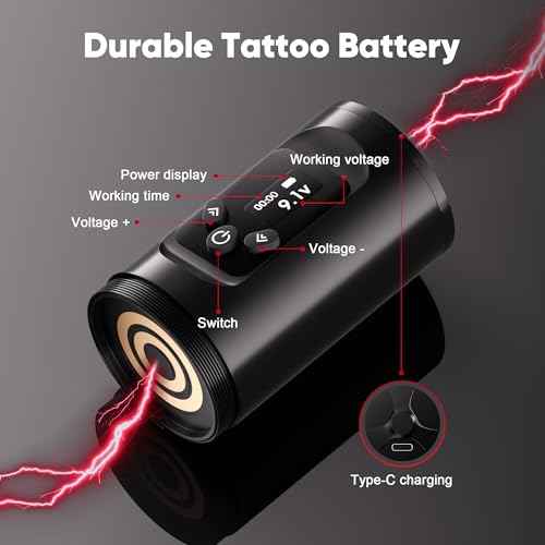 Wireless Tattoo Gun Kit - Professional Rotary Tattoo Pen Machine Kits with LED Display, Complete Beginners Tattoo Supplies Set with 20Pcs Cartridge Needles for Artists Beginner