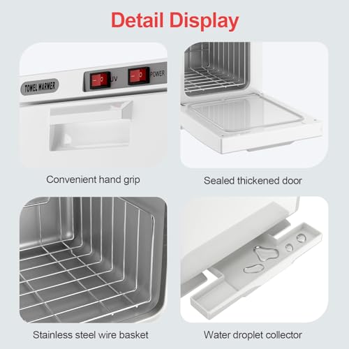 Hot Towel Warmer, 5L Towel Warmer Cabinet, Mini All-Around Fast Heating Machine with Stainless Steel Racks, Professional Towel Heater for Spa, Salon, Beauty, Barber, Massage, Gym, Home, White