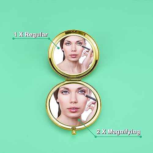 Social Worker Gifts Compact Makeup Mirror Social Worker Appreciation Gifts Retirement Social Work Volunteer Gift Thank You Gifts Folding Makeup Mirror Christmas Birthday Gifts (Gold)