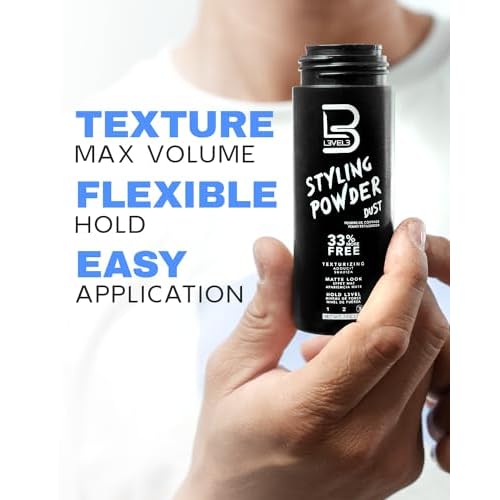 L3 Level 3 Styling Powder - Natural Look Mens Powder - Easy to Apply with No Oil or Greasy Residue