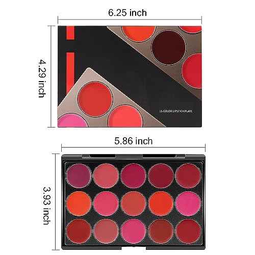 Kaely 15 Colors Lipstick Palette,Pro Lip gloss Lip Palette,Halloween Makeup Matte Red Lipstick for Women,labiales mate 24 horas originales matte larga duracion 24 Lip Stain Long Lasting Waterproof