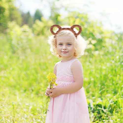 Brown Bear Ears Headband - 3 Pcs Bear Ears Costume for Halloween Cosplay