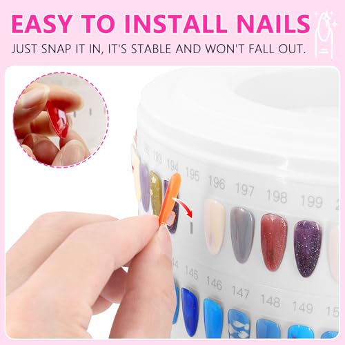 Nail Polish Display Book 300 Colors, Professional Nail Color Display Show Nails Sample Book (CS300)