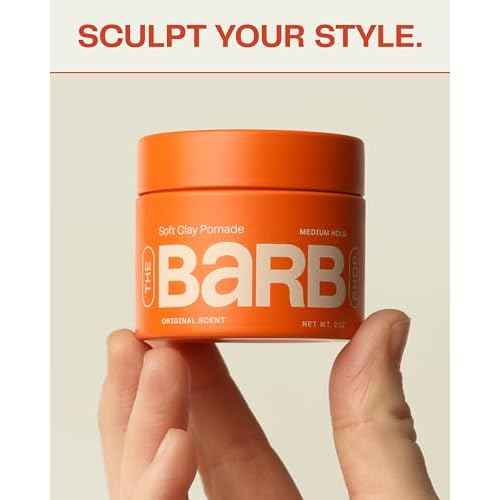 Barb Soft Clay Pomade for Women and Men - Medium Hold Hair Pomade Styling Clay for Thin and Thick Hair - Non-Sticky, Water-Based - Original Scent - 2 oz
