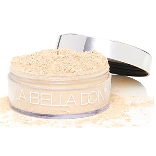 La Bella Donna Loose Mineral Foundation, Non-Chemical SPF50, Only 4 Ingredients, Reef-Safe, Non-Nano, Natural Mineral Makeup with Sun Protection | 10g | Honey