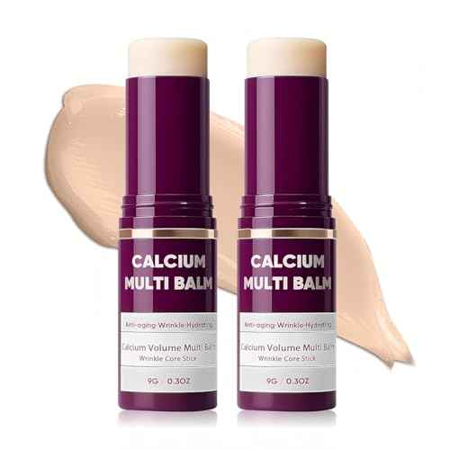 EYES Cemenrete Calcium Multi Balm, Calcium Volume Multi Balm, Wrinkle Core Stick, Korean Collagen Moisturing Stick, Anti-aging, Hydrating, Almond & Vitamin E for Lip Balm Cream Neck(2pcs)