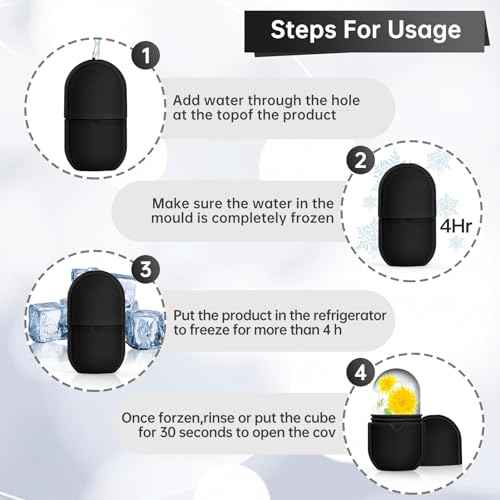 Ice Roller for Face and Eye, Ice Face Roller, Ice Roller Skin Care Tools Gifts for Women , Silicone Ice Mold for Beauty(Black)