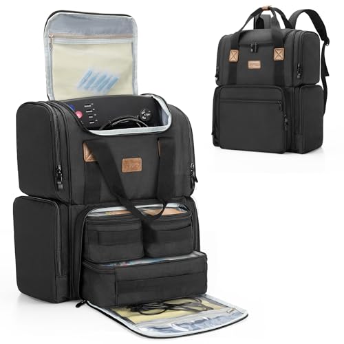 BAFASO Tattoo Backpack with 3 Inner Removable Pouches, Tattoo Case Holds Tattoo Stencil Printer and Tattoo Supplies (Bag Only), Black