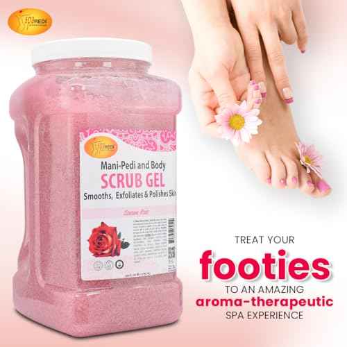 SPA REDI ? Sensual Rose Pumice Scrub Gel, Exfoliating, Hydrating & Nourishing, Infused with Hyaluronic Acid, Amino Acids, Panthenol and Comfrey Extract for Glowy Smooth Skin ? 128oz Gallon