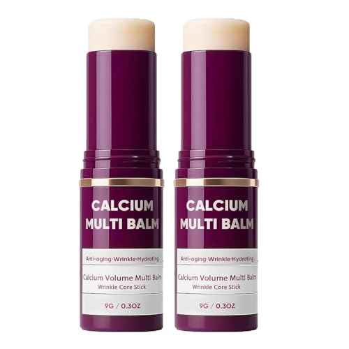 2pcs Cemenrete Calcium Multi Balm, Calcium Volume Multi Balm, Wrinkle Core Stick, Korean Collagen Moisturing Stick, Anti-aging, Hydrating, Firming Skin, Suitable for Eyes, Neck, Face