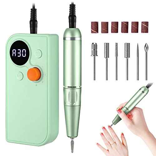 Professional Portable Nail Drill Kit Rechargeable Nail Machine Electric Cordless E-File Nail Drill Set with 7 Nail Bits, Manicure Pedicure Tool