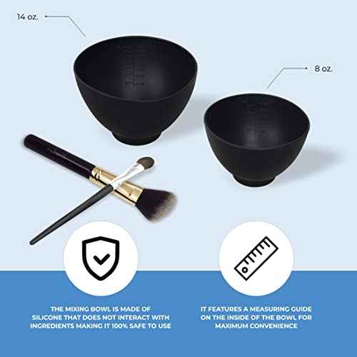 ForPro Professional Collection Silicone Mixing Bowl, Black, Flexible, Odorless, for Mixing Facials, Massage, Body & Other Products, 8 oz