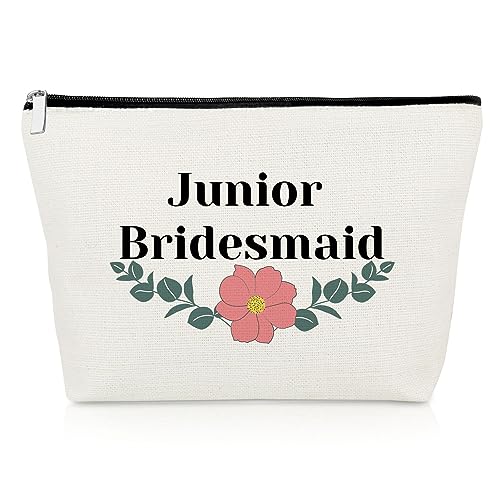 Junior Bridesmaid Gift Bridesmaid Wedding Gifts Makeup Bag Junior Bridesmaid Proposal Gift for Maid of Honor Gifts for Friend Bride Shower Gifts for Sister Bridal Party Gifts Travel Cosmetic Pouch