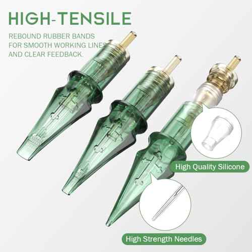 Tattoo Elite #10 Bugpin 3-Needle Round Liner Extra Long Taper Cartridges - 20-Pack, Compatible with All Tattoo Pens, Ideal for Fine and Precise Line Work(EN01S-20-1003RL-X)