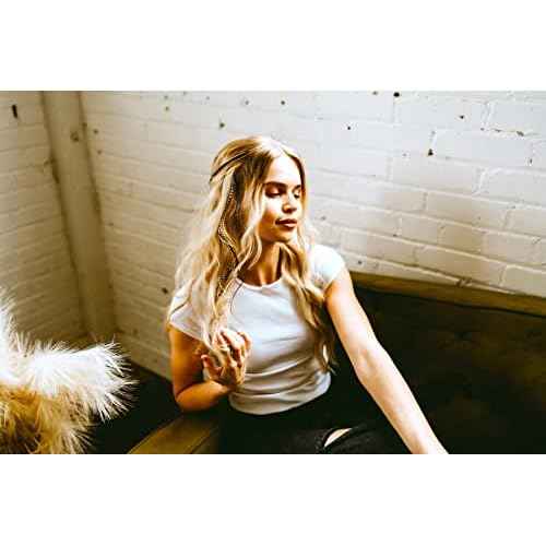 21 Natural Color Hair Extensions ? 9¡±?14¡± Long ? DIY Rooster Kit with 20 Micro-Link Beads ? 100% Real Feathers ? Eye-Catching Boho Style