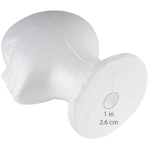 SHANY Styrofoam Model Heads ,Hat Wig Foam Mannequin Female Wig Head Stand ,Mannequin Head for wigs , Wig Holder - Round Base , 11 Inches Female Mannequin Head -1 Piece
