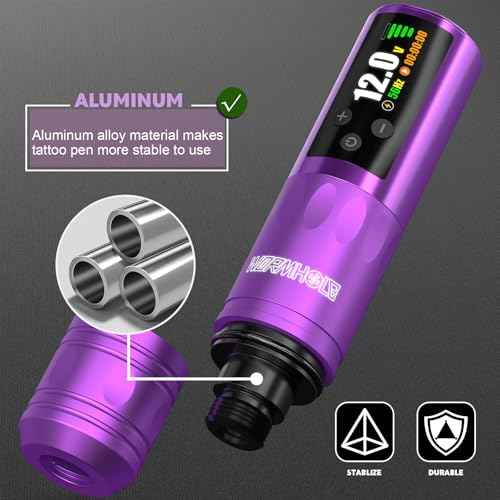 Wormhole Tattoo Gun Kit Xtreme Tattoo Kit Black Tattoo Ink Wireless Tattoo Machine Kit 1,800 mAh Battery Tattoo Power Supply 20 Tattoo Cartridge Needles Multi-function Smart Tattoo Pen