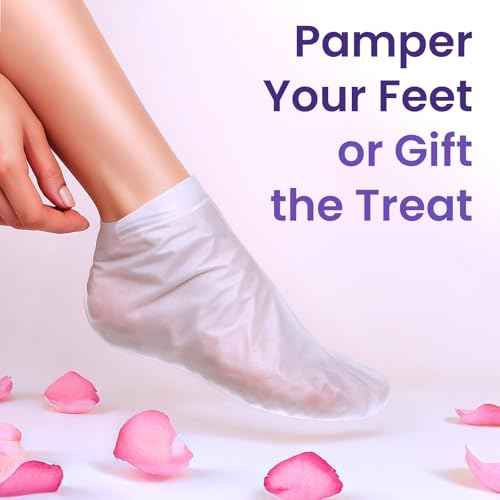 Foot Peeling Mask (6 pairs) Exfoliating Foot Mask for Dry Cracked Feet with Lavender & Shea Butter, Dead Skin & Callus Remover for Feet, Exfoliating Socks for Women & Men, One Size Fits Most