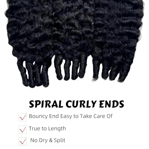 Burmese Curly Bundles Human Hair 16 18 20 Inch 12A Grade 100% Unprocessed Brazilian Virgin Hair Weave with Spriral End 3c4a Quick Weave Real Human Hair Natural Black Hair Extensions