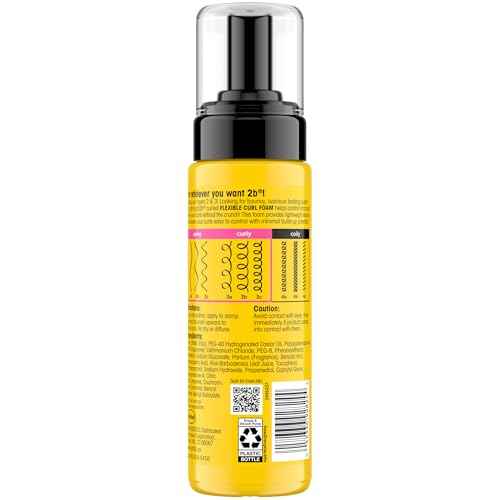 Got2B Curled Flexible Curl Foam, 6.7 Fl Oz, Hair Mousse for Frizz Control and Heat Protection, Lightweight Hold, No-Crunch Definition for Wavy & Curly Hair Styling, Aloe Vera & Vitamin E Infused