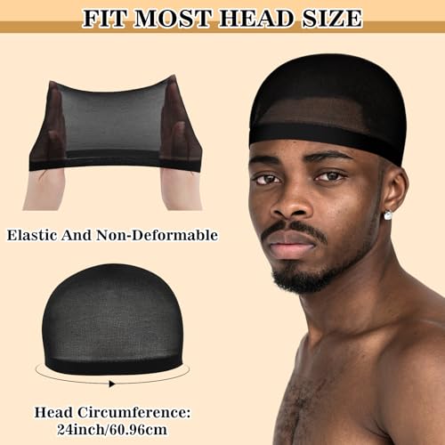 Ramede 120 Pcs Stocking Wave Cap for Men Adult Stretchy Nylon Skull Wave Lightweight Beanie Caps Waves for Man Women