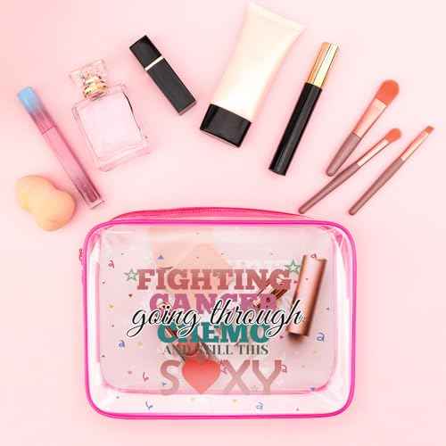 Cancer Awareness Gift for Women Makeup Bag Inspirational Chemo Cancer Survivor Cancer Fighter Cancer Warrior Gift for Cancer Patient Friend Breast Cancer Travel Cosmetic Organizer Portable Makeup Case