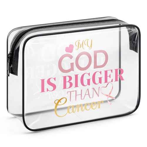 Breast Cancer Survivor Gift Breast Cancer Gifts for Woman Makeup Bag Get Well Soon Gifts Cancer Awareness Gifts Inspirational Chemo Gifts for Cancer Patients Friend Family Zipper Cosmetic Toiletry Bag