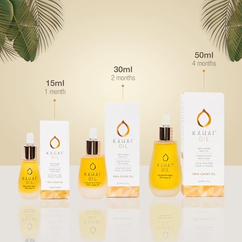 Kahai Oil Natural Anti Aging Face & Body Oil 100% Pure Cacay Cold Pressed Reduce Wrinkles & Fine Lines, Firms Skin, Elasticity Deep Hydration For Face, Neck, Decollete, Hands, Hair All Skin Types 50ml