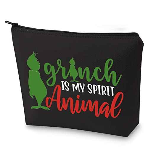 WZMPA Green Monster Cosmetic Makeup Bag Doctor Cat Fans Gifts Monster Is My Spirit Animal Zipper Pouch Bag For Monster Fans