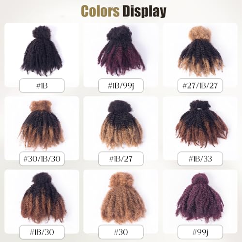 Afro Kinky Bulk Human Hair, 4C, 50g/pack, Braiding Hair for Mini Twists and Sister Locs (#30/1b/30 20inch)