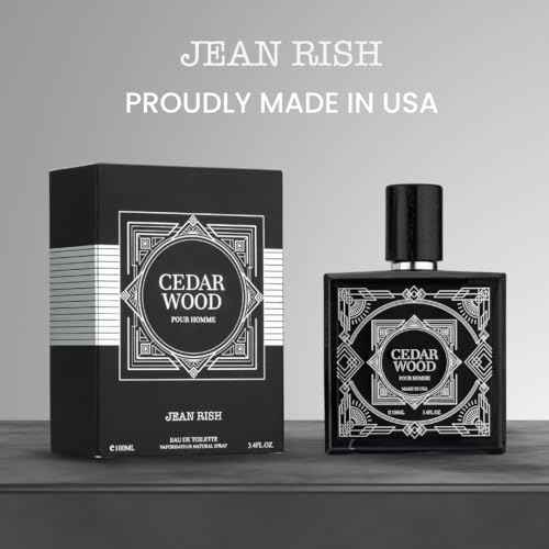 Jean Rish Cedar Wood Eau De Toilette - Perfume for Men (3.4 Fl Oz / 100ml) with Limoncello, Patchouli & Tobacco Notes - Long Lasting and Luxury Fragrance