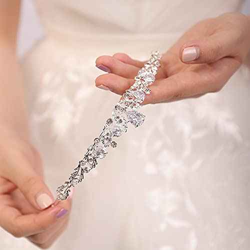 JWICOS Silver Crystal Queen Tiara and Crown for Women and Girls Fairytale Rhinestones Wedding Hair Accessories for Brides