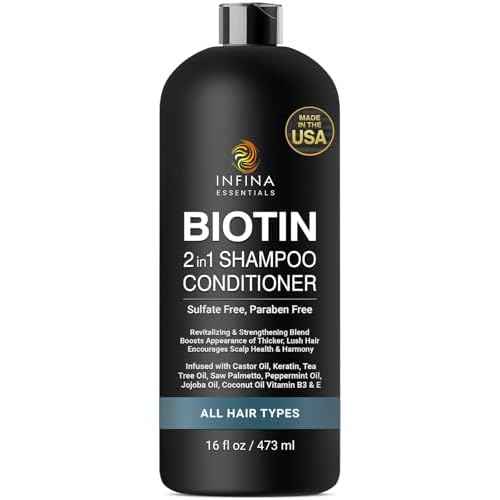 Biotin 2-in-1 Shampoo and Conditioner for Men & Women ? Hair Thickening & Strengthening Shampoo with Saw Palmetto, Keratin, Caffeine & Vitamin E ? Convenient Daily Use ? 16 fl oz