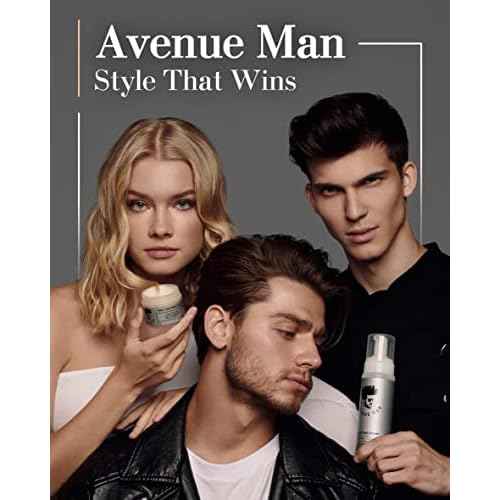 Avenue Man Texture Clay for Men - Premium ¬³lay Pomade for Men with Herbal Extracts - Frizz-Resistant & Lightweight Formula - Water-Based Matte Hair Clay - Paraben-Free Hair Putty (2oz)