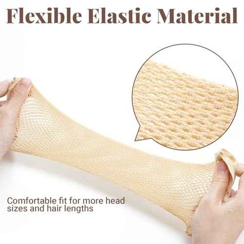 MORGLES 3 Pcs Beige Wig Caps for Long Hair, Nylon Hair Nets for Women, Mesh Wig Cap for for Women Non Slip, Accessory for Halloween Party Cosplay