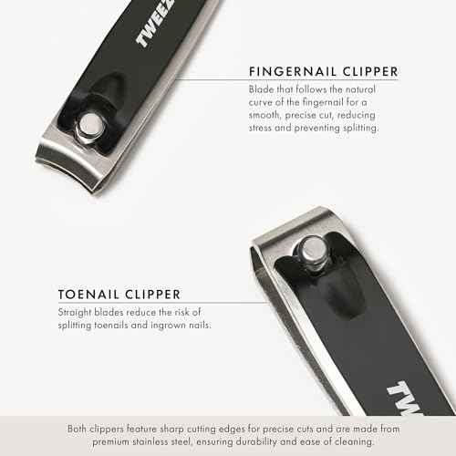 Tweezerman Stainless Steel Combo Set with Fingernail and Toenail Clippers