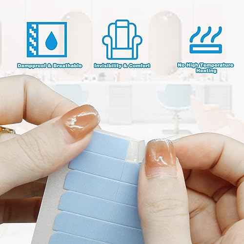 CANIPHA 120Pcs Hair Extension Tape Double Sided Hair Tape, Adhesive Replacement Tape for Hair Extensions, Human Hair Tape Tabs Tape in Tape Extension Replacement Wig Tape, Wig Tape Beauty Tools(Blue)