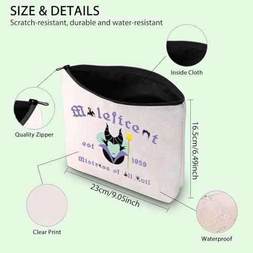 FOTAP Evil Queen Gifts Evil Queen Zipper Pouch Makeup Male Est 1959 Zipper Pouch Villains Movie Cosmetic Bag (Male)