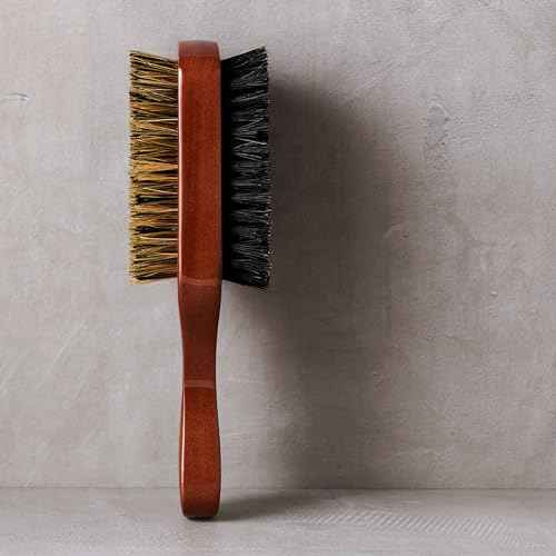 Diane Premium 100% Boar Bristle 2-Sided Club Brush for Men and Barbers, Medium and Firm Bristles for Thick Coarse Hair, Detangling, Smoothing