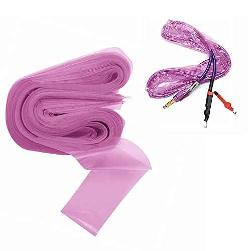 100pcs Clip Cord Sleeves,Disposable Hygiene Clip Pink Cord Covers for Tattoo,Tattoo Machine Bags Tattoo Machine Gun Accessories Tattoo Supplies
