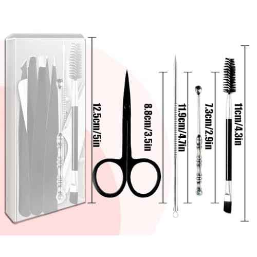 Tweezers Kit Tweezer for Women Facial Hair Removal Tweezers Professional Tweezers Set Eyebrow Tweezer, [9+1 PCS] Professional Stainless Steel Eyebrow for Women &Men,Black Beauty Sets
